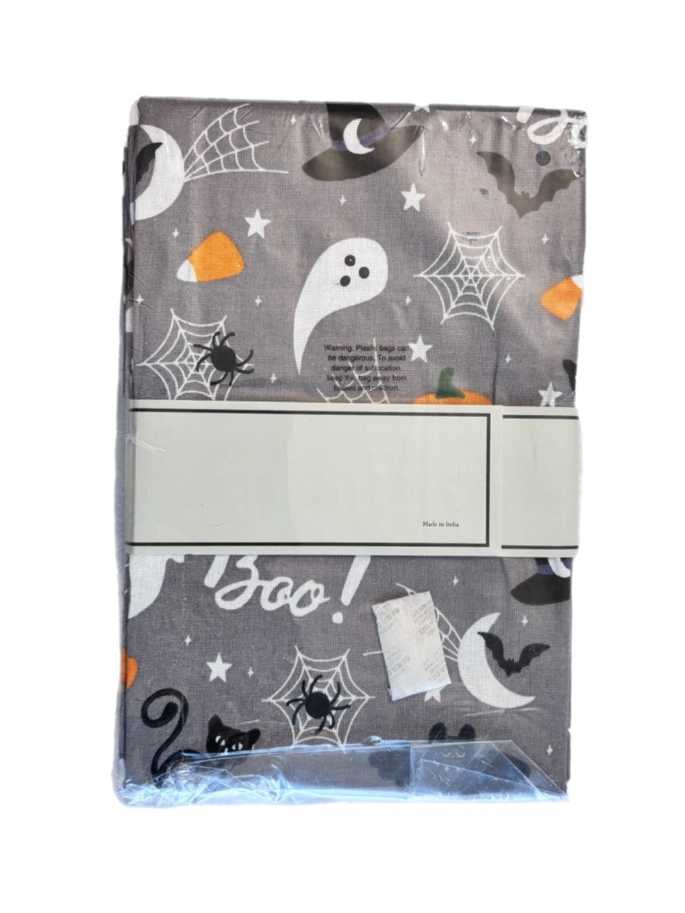 Halloween Table Runner - Gray with Orange & Black Spooky Prints - Picture 4 of 5